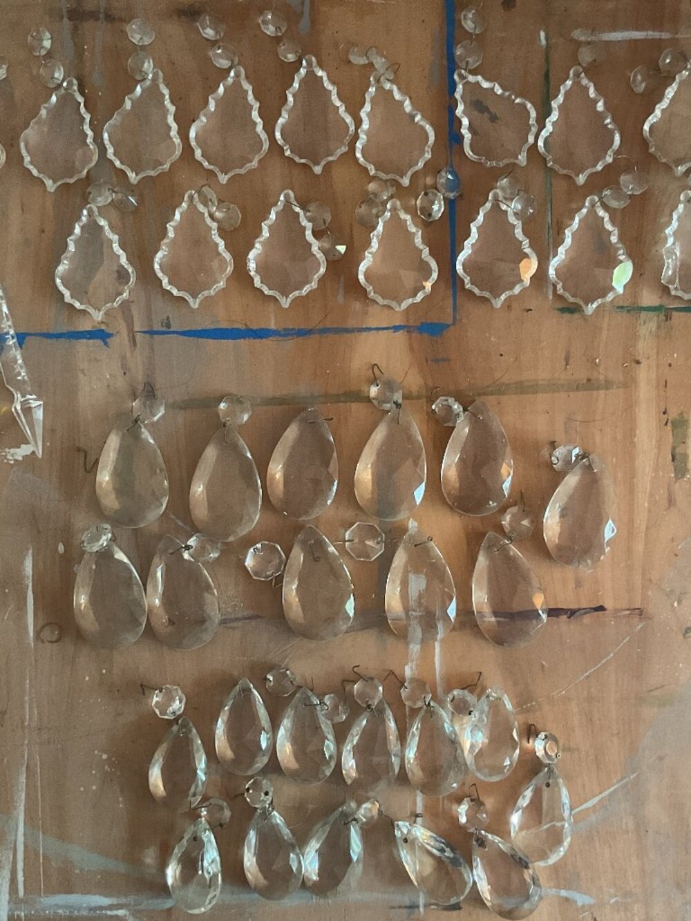 Chandelier Crystals Lot – Mixed Shapes, Sizes, Altered Art Supply (25+ Pieces)